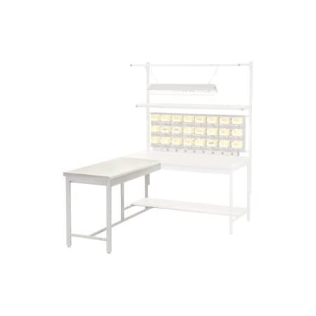 Global Equipment 36"W x 24"D Euro Style Production Workbench Return - ESD Square Edge - Gray 651424